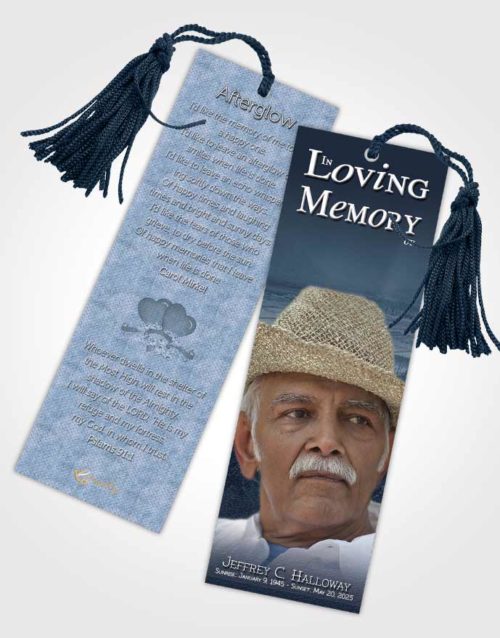 Funeral Bookmark Template Topaz Misty Mountain