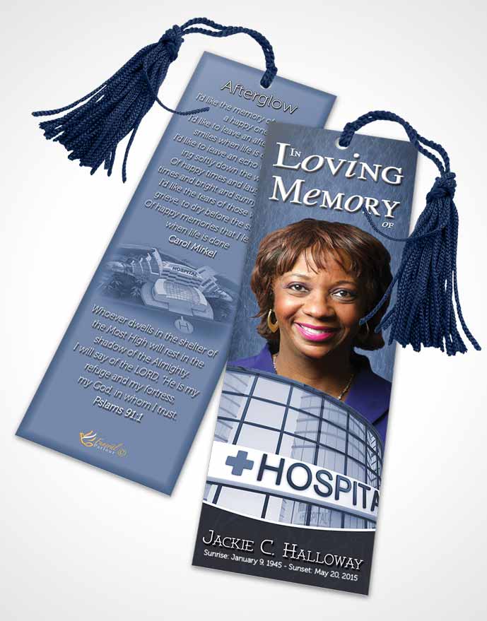 Funeral Bookmark Template Topaz Nurse