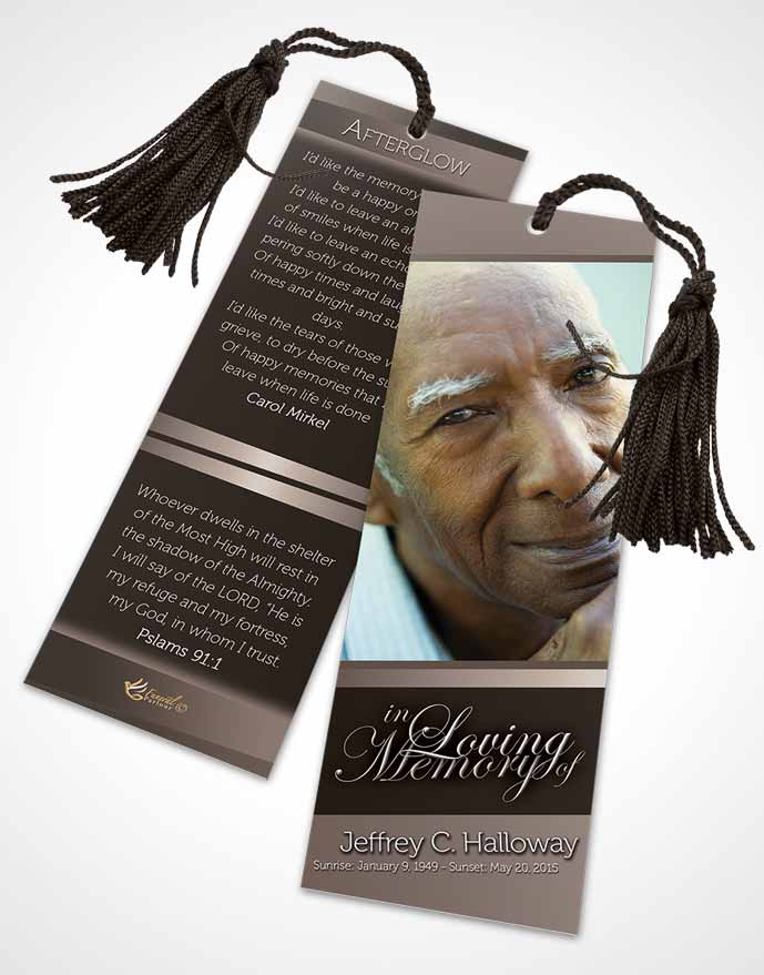 Funeral Bookmark Template Tranquil Fall Tranquility Dark