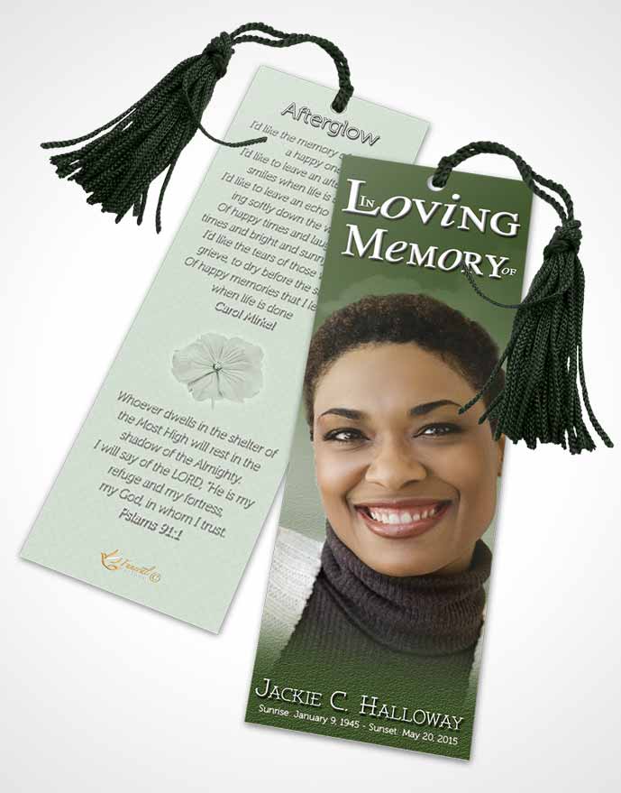 Funeral Bookmark Template Up in the Emerald Sky