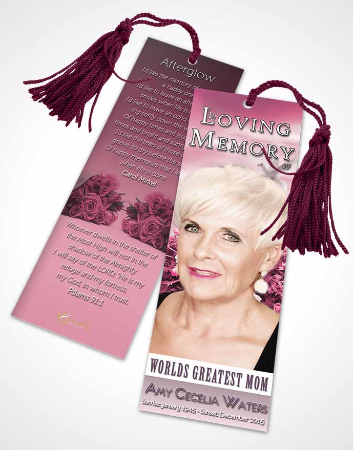 Funeral Bookmark Template Worlds Greatest Tranquil Mom