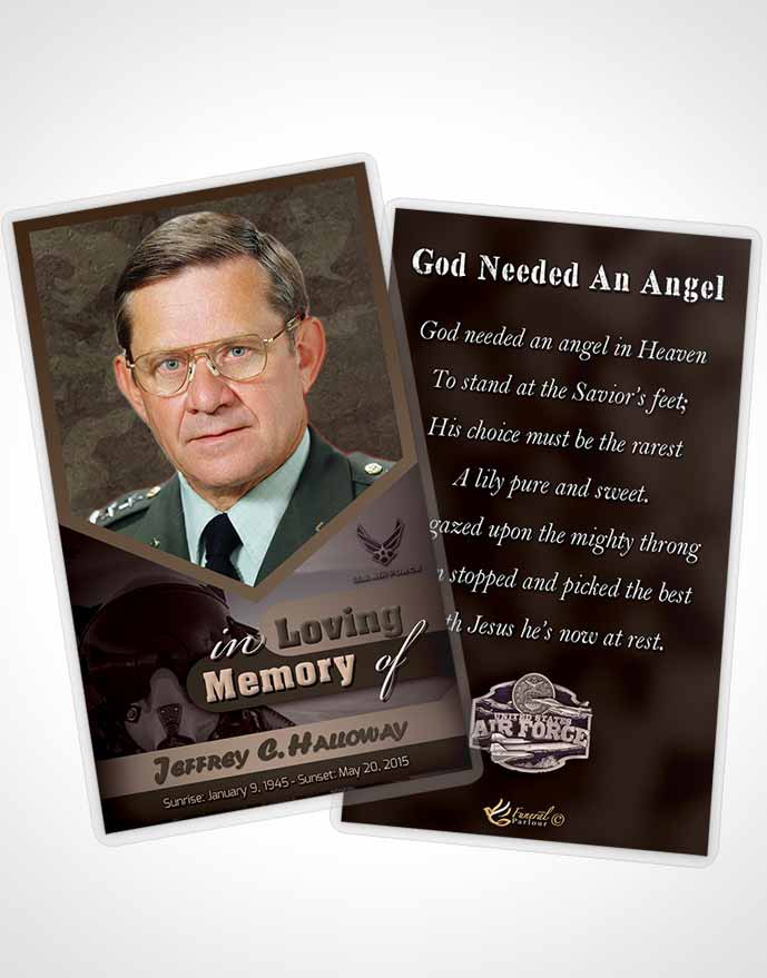 Funeral Thank You Card Template 1st Air Force Airman Bliss