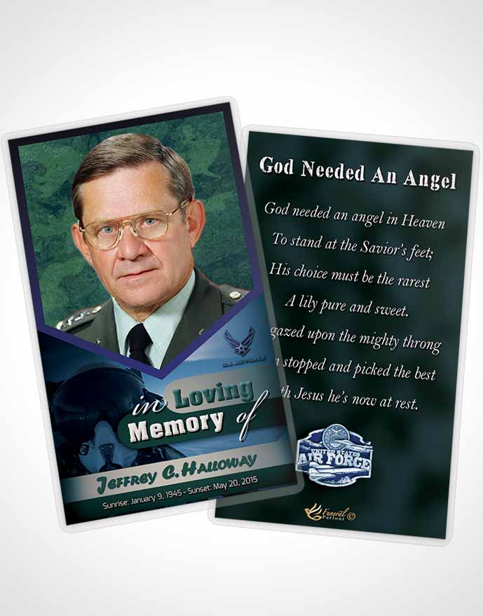 Funeral Thank You Card Template 1st Air Force Airman Desire
