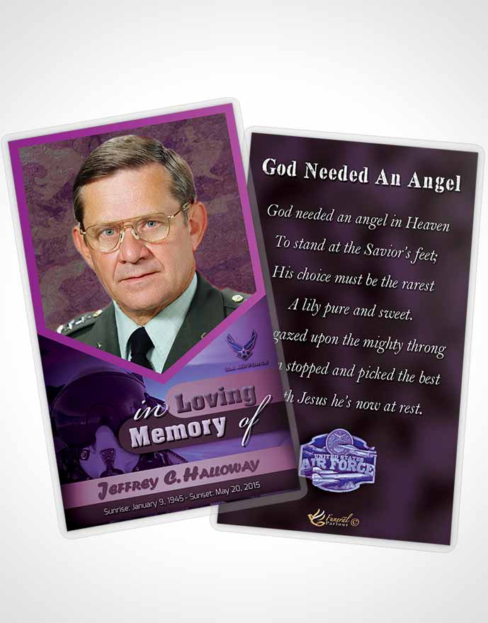 Funeral Thank You Card Template 1st Air Force Airman Faith