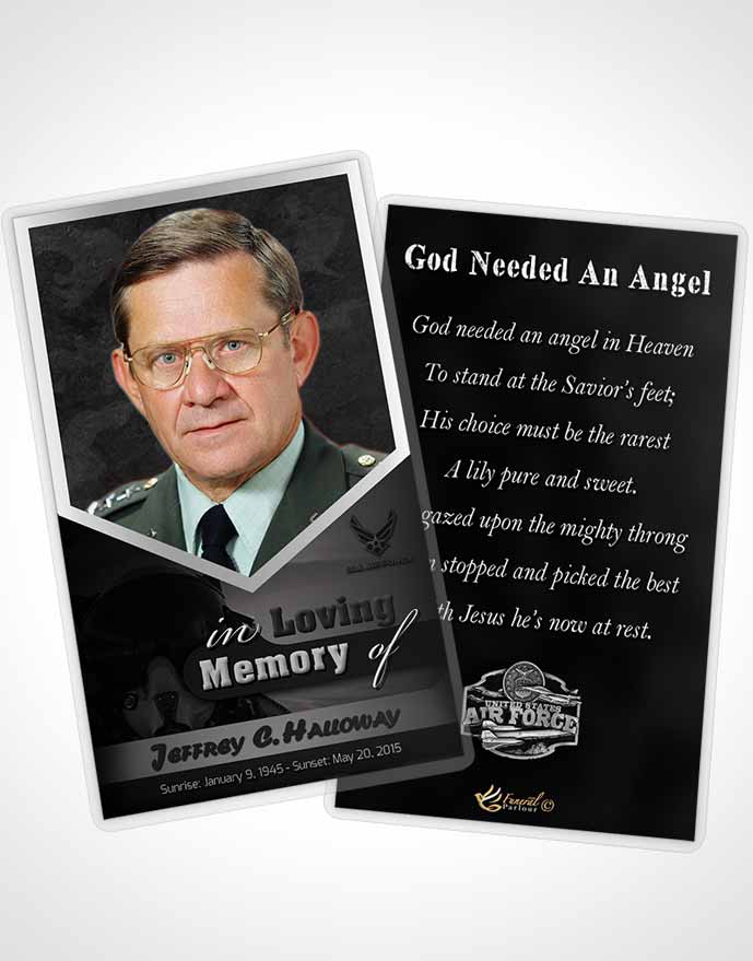 Funeral Thank You Card Template 1st Air Force Airman Freedom