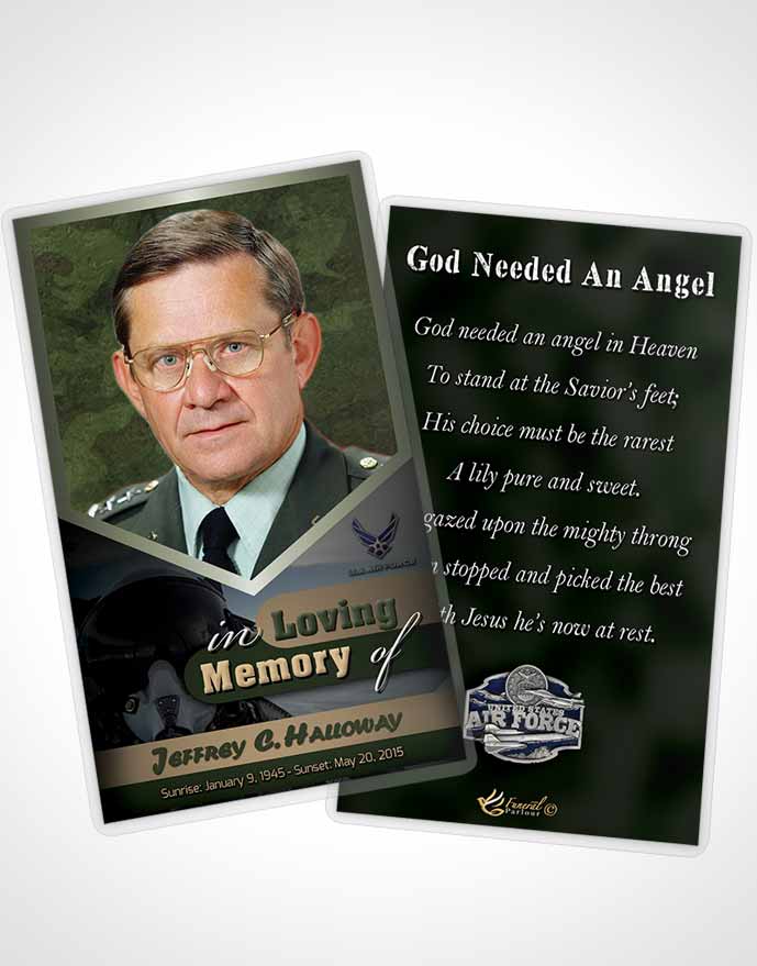 Funeral Thank You Card Template 1st Air Force Airman Serenity