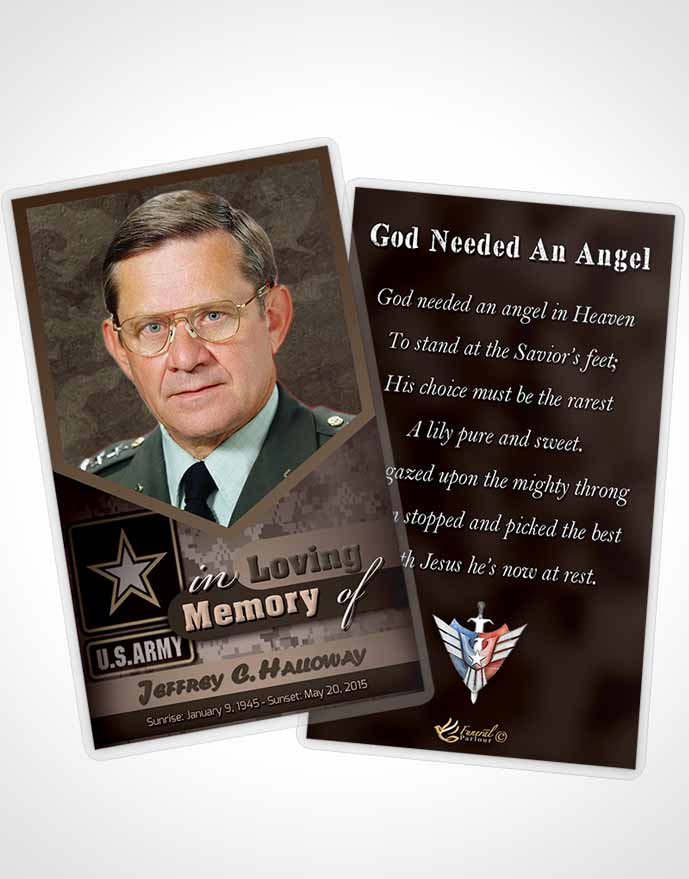 Funeral Thank You Card Template 1st Army Soldier Bliss
