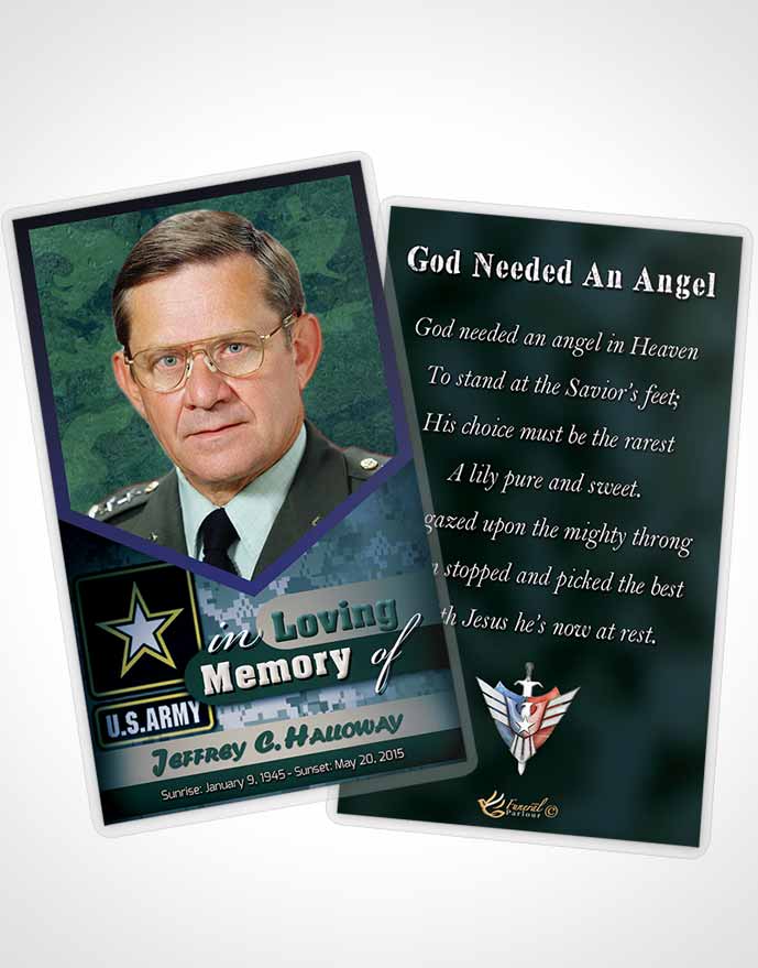 Funeral Thank You Card Template 1st Army Soldier Desire