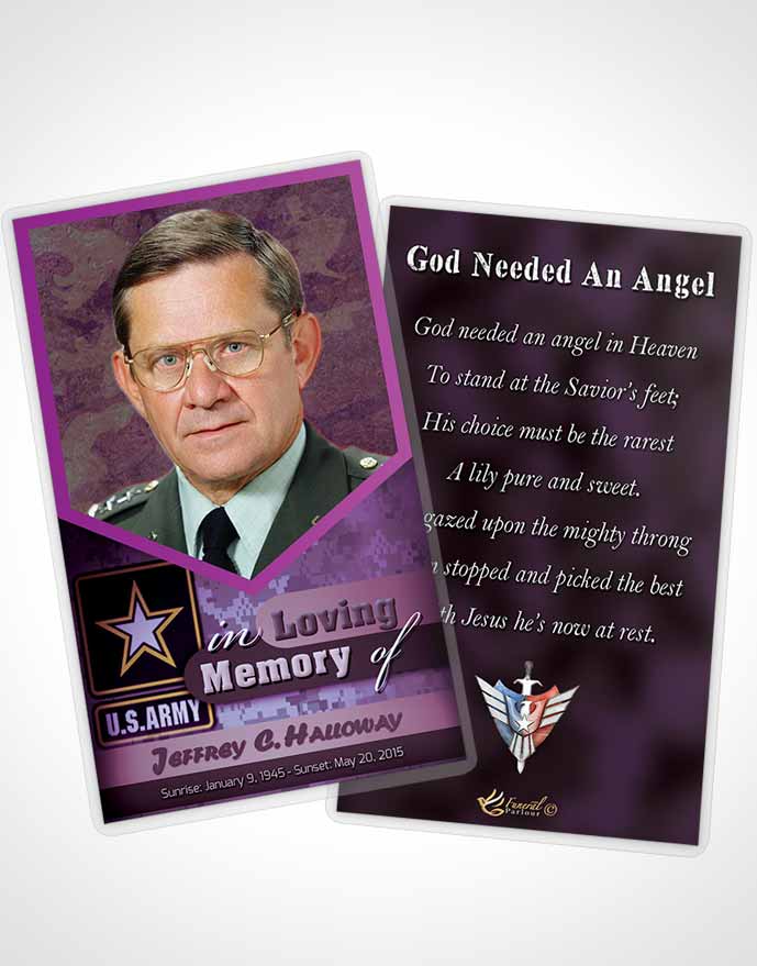 Funeral Thank You Card Template 1st Army Soldier Faith
