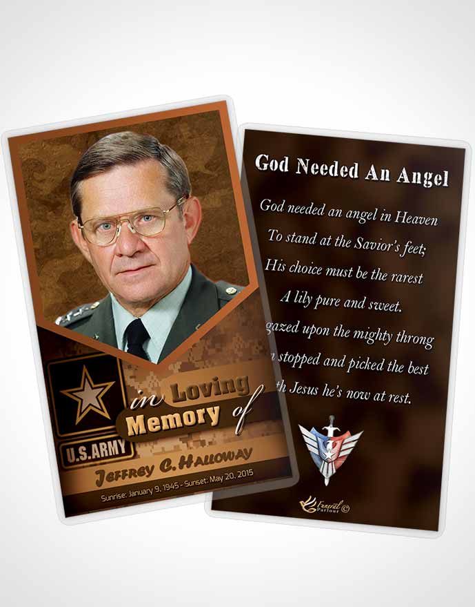 Funeral Thank You Card Template 1st Army Soldier Love