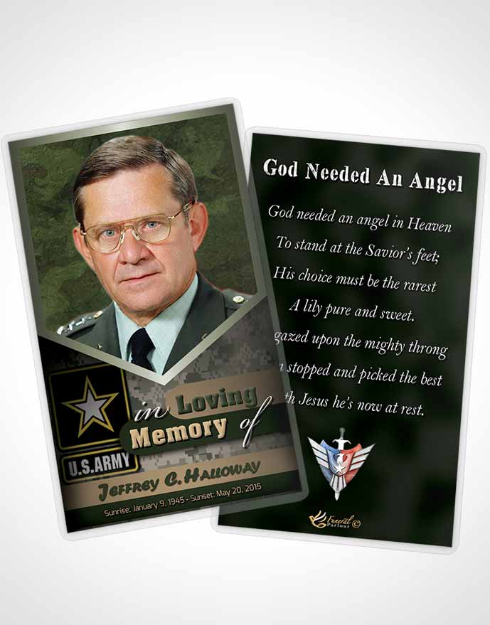 Funeral Thank You Card Template 1st Army Soldier Serenity