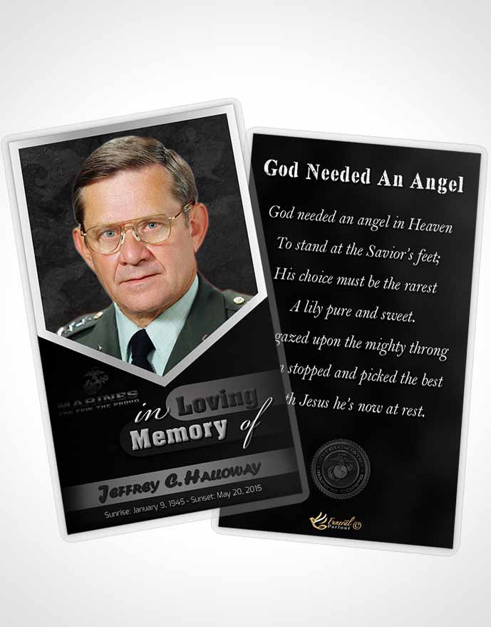 Funeral Thank You Card Template 1st Marines The Few The Proud Freedom