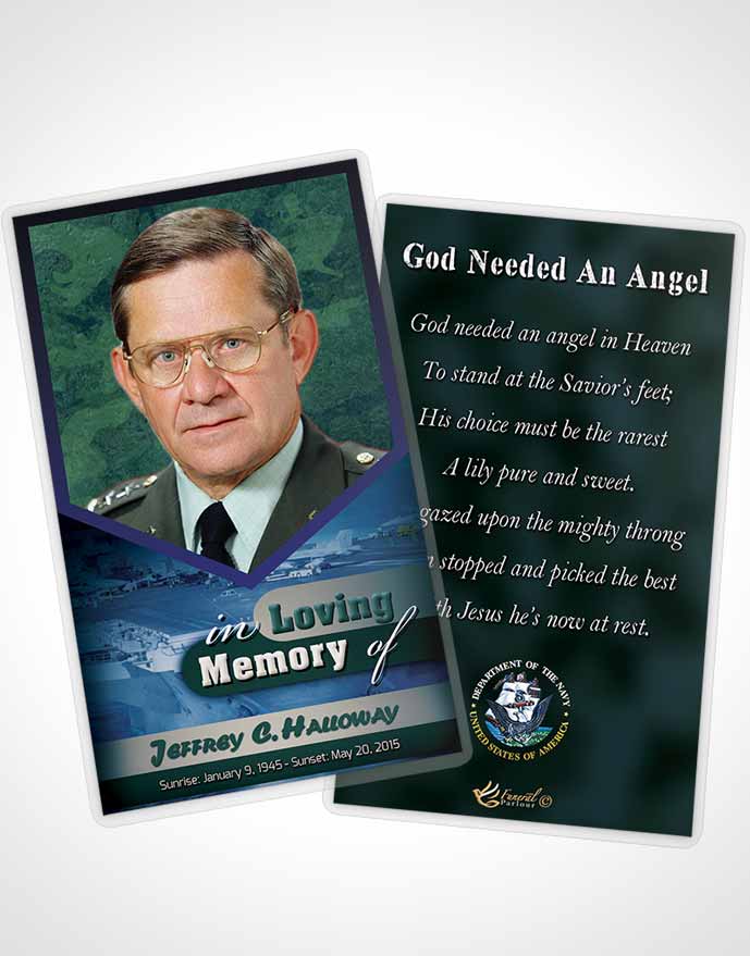 Funeral Thank You Card Template 1st Navy Sailor Desire