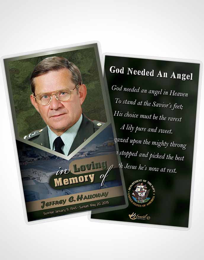 Funeral Thank You Card Template 1st Navy Sailor Serenity