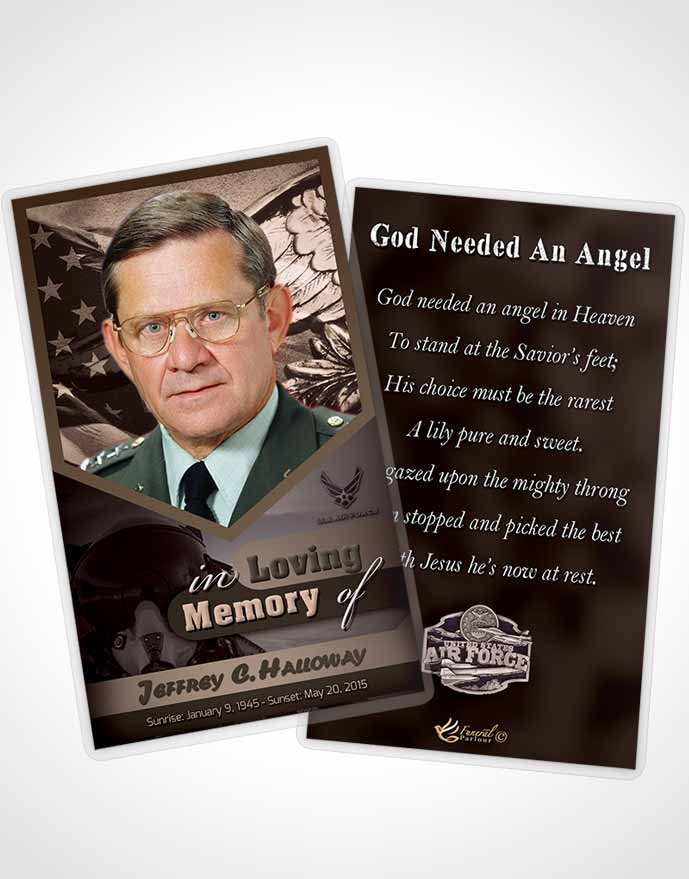 Funeral Thank You Card Template 2nd Air Force Airman Bliss