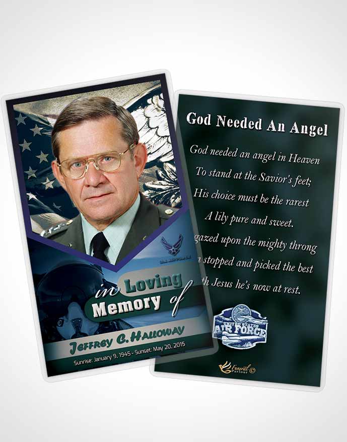Funeral Thank You Card Template 2nd Air Force Airman Desire