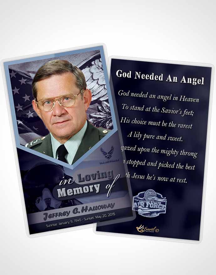 Funeral Thank You Card Template 2nd Air Force Airman Sunset