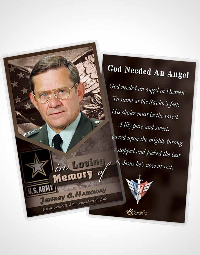Funeral Thank You Card Template 2nd Army Soldier Bliss