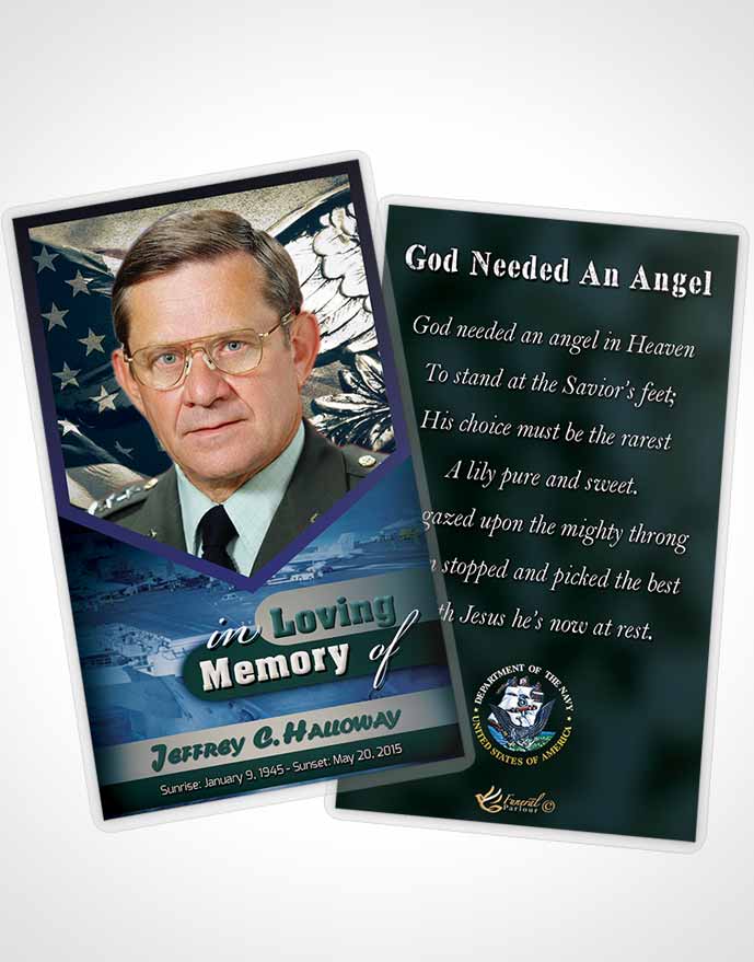 Funeral Thank You Card Template 2nd Navy Sailor Desire