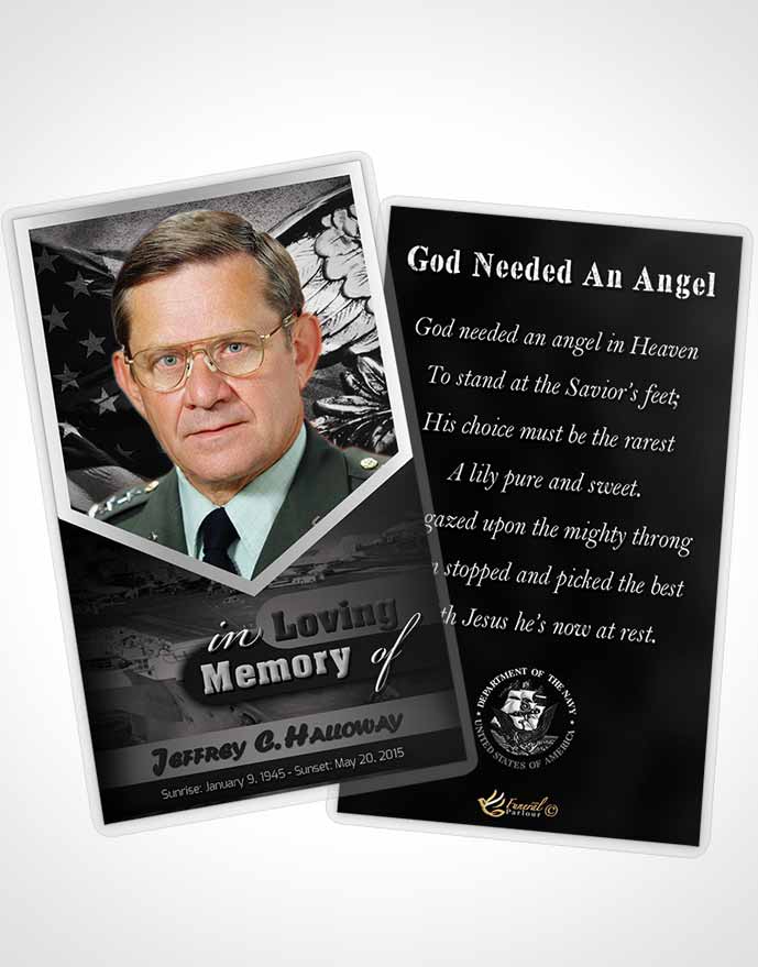 Funeral Thank You Card Template 2nd Navy Sailor Freedom