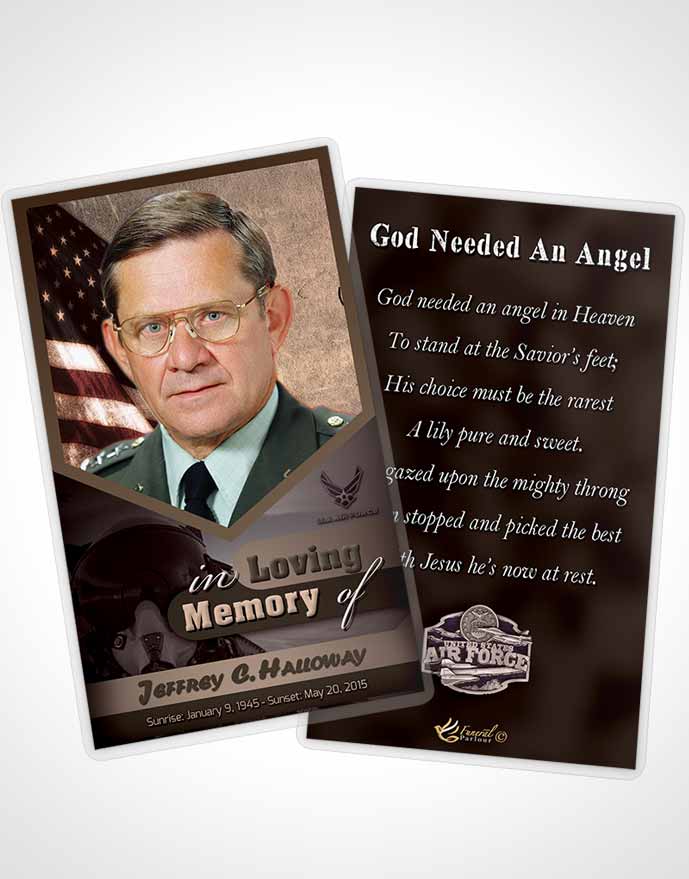 Funeral Thank You Card Template 3rd Air Force Airman Bliss