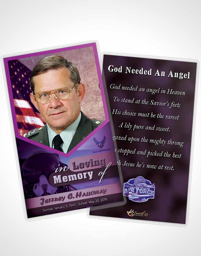 Funeral Thank You Card Template 3rd Air Force Airman Faith