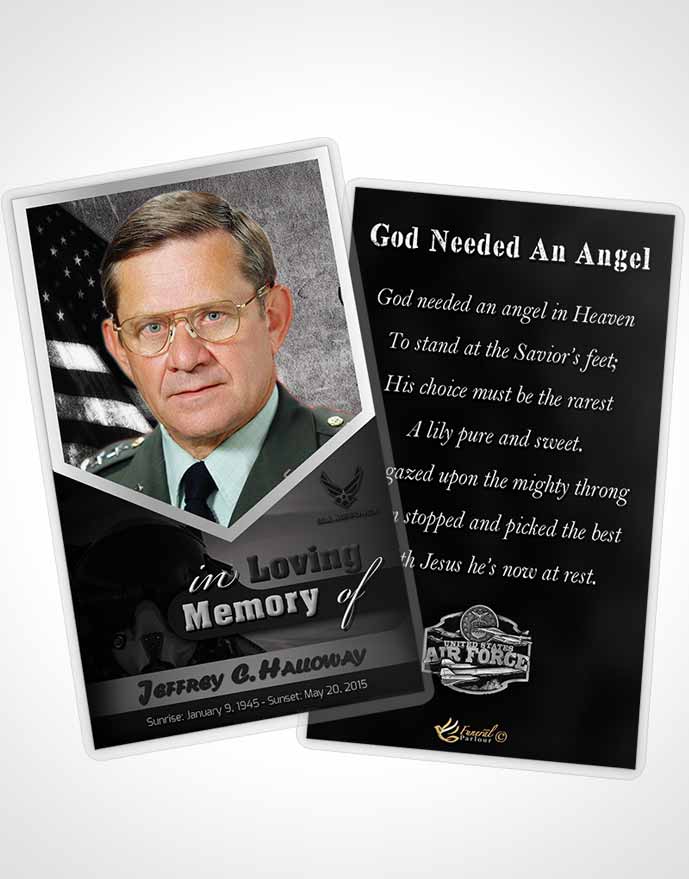 Funeral Thank You Card Template 3rd Air Force Airman Freedom