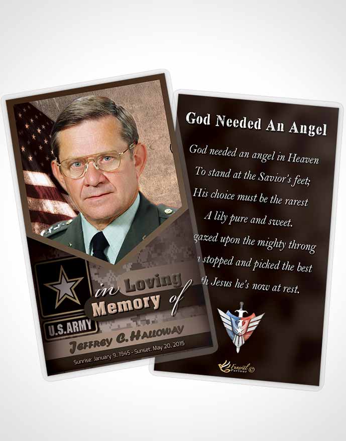 Funeral Thank You Card Template 3rd Army Soldier Bliss