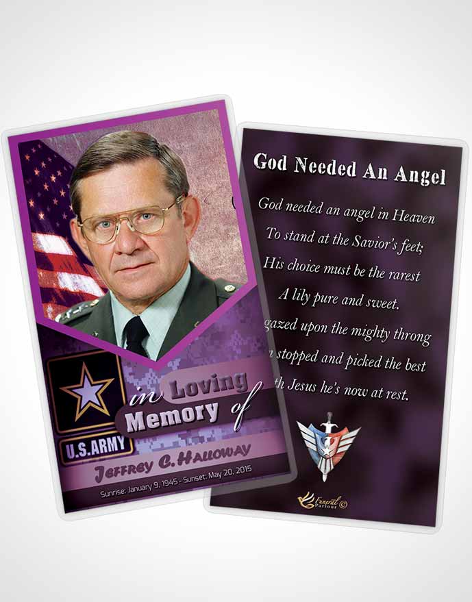 Funeral Thank You Card Template 3rd Army Soldier Faith