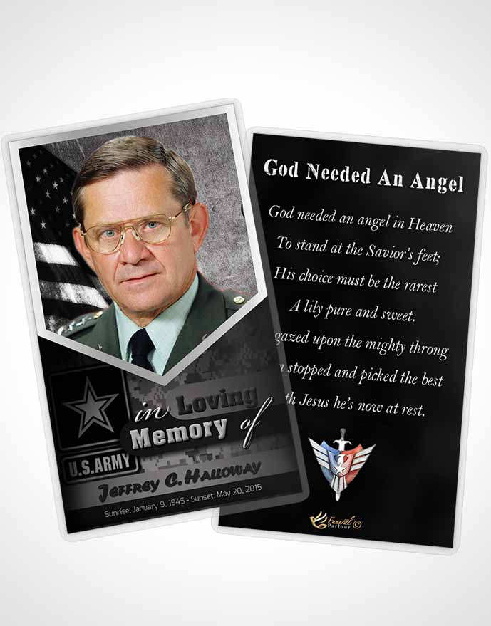 Funeral Thank You Card Template 3rd Army Soldier Freedom