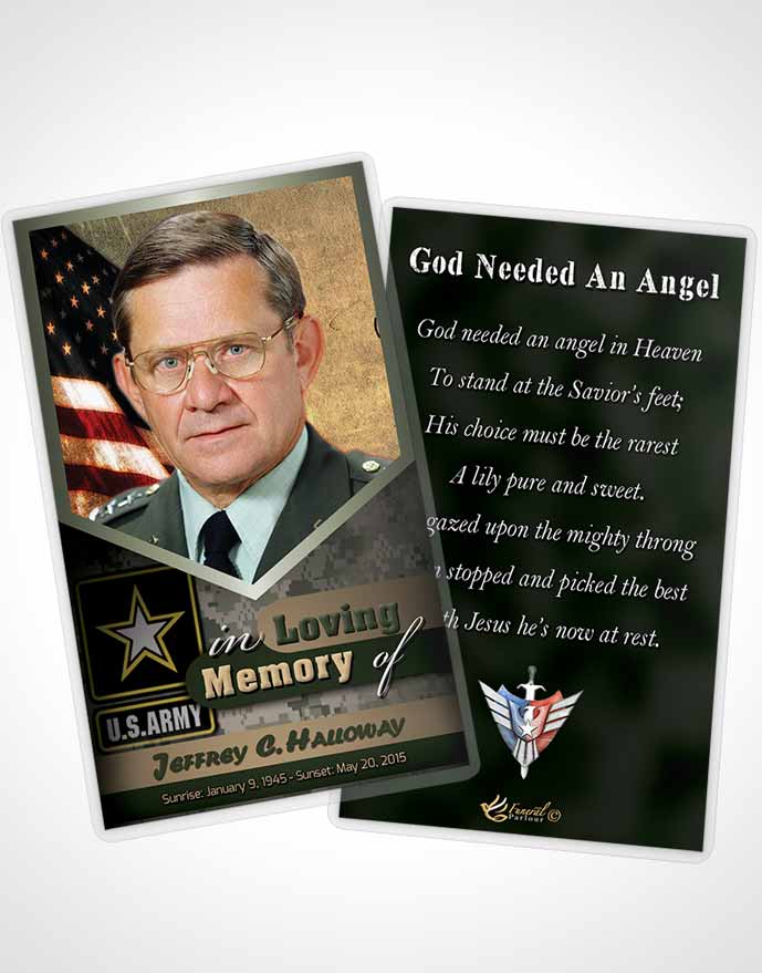 Funeral Thank You Card Template 3rd Army Soldier Serenity