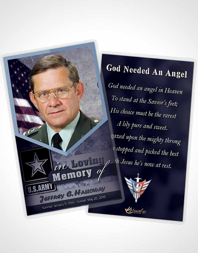 Funeral Thank You Card Template 3rd Army Soldier Sunset