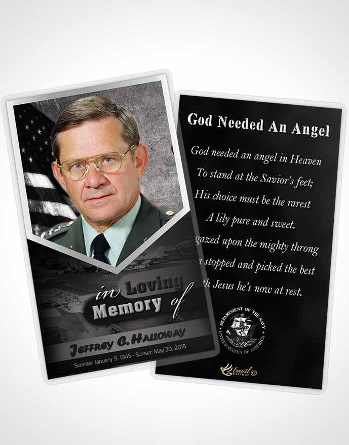 Funeral Thank You Card Template 3rd Navy Sailor Freedom