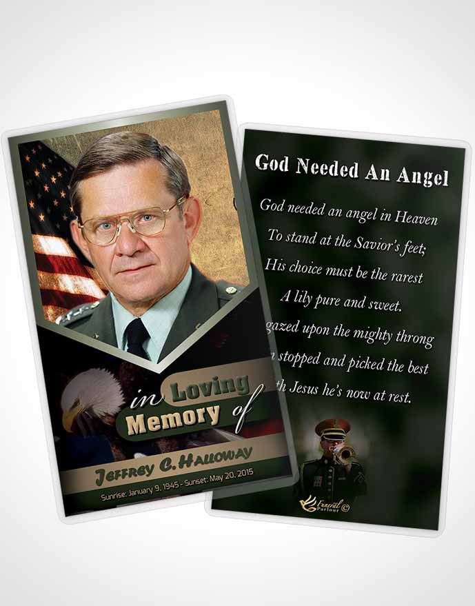 Funeral Thank You Card Template 3rd Veterans Day Serenity