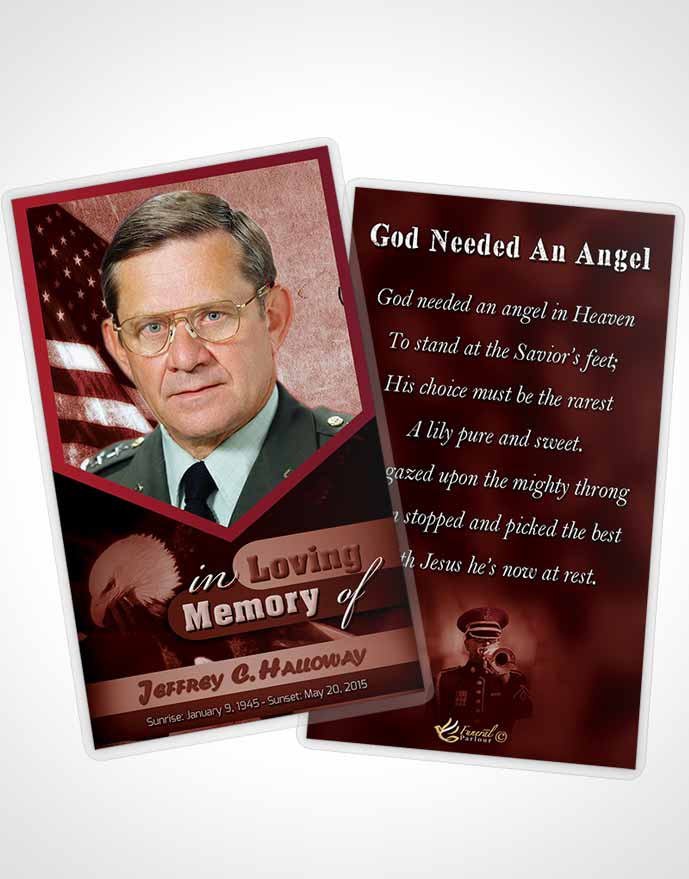 Funeral Thank You Card Template 3rd Veterans Day Sunrise