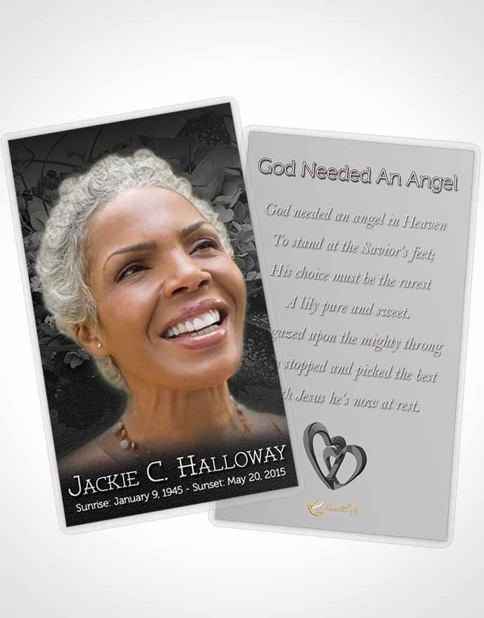 Funeral Prayer Card Template A Beautiful Black and White Bouquet