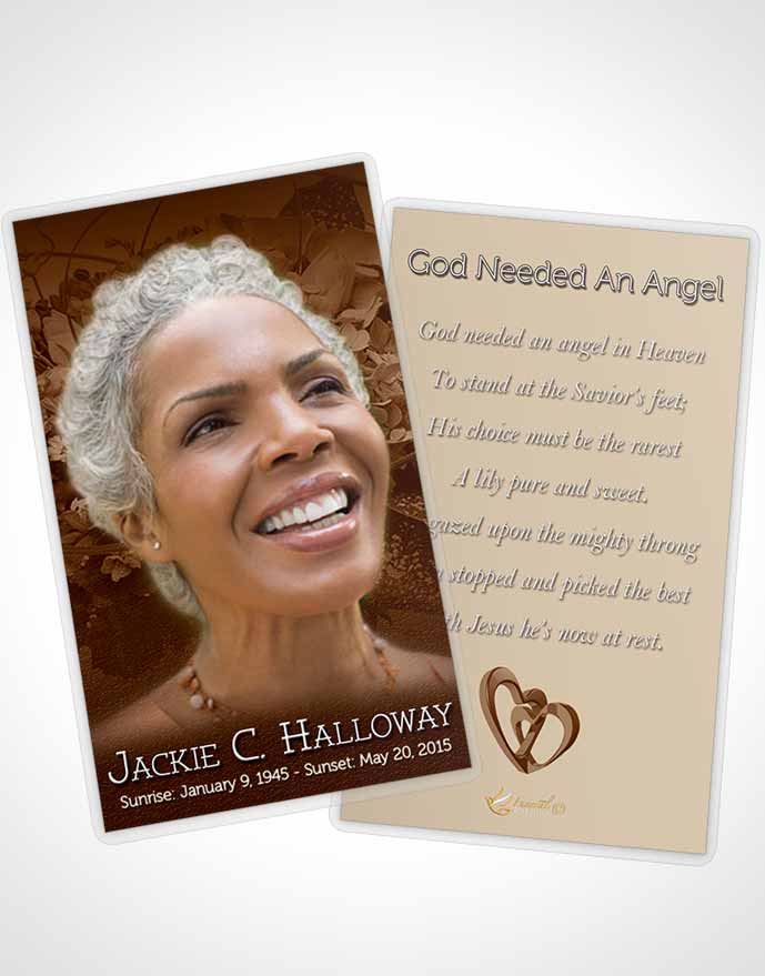 Funeral Prayer Card Template A Beautiful Golden Bouquet