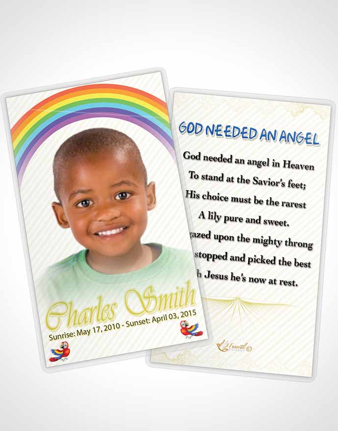 Funeral Prayer Card Template A Childs Passing Ginger Blossom