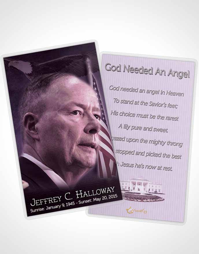 Funeral Prayer Card Template American Lavender Glory