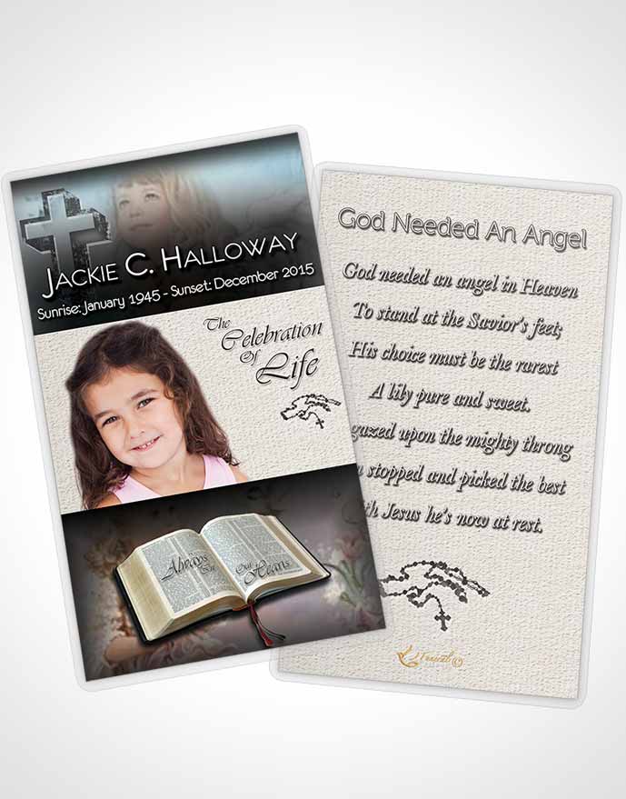 Funeral Prayer Card Template Angel Child Love