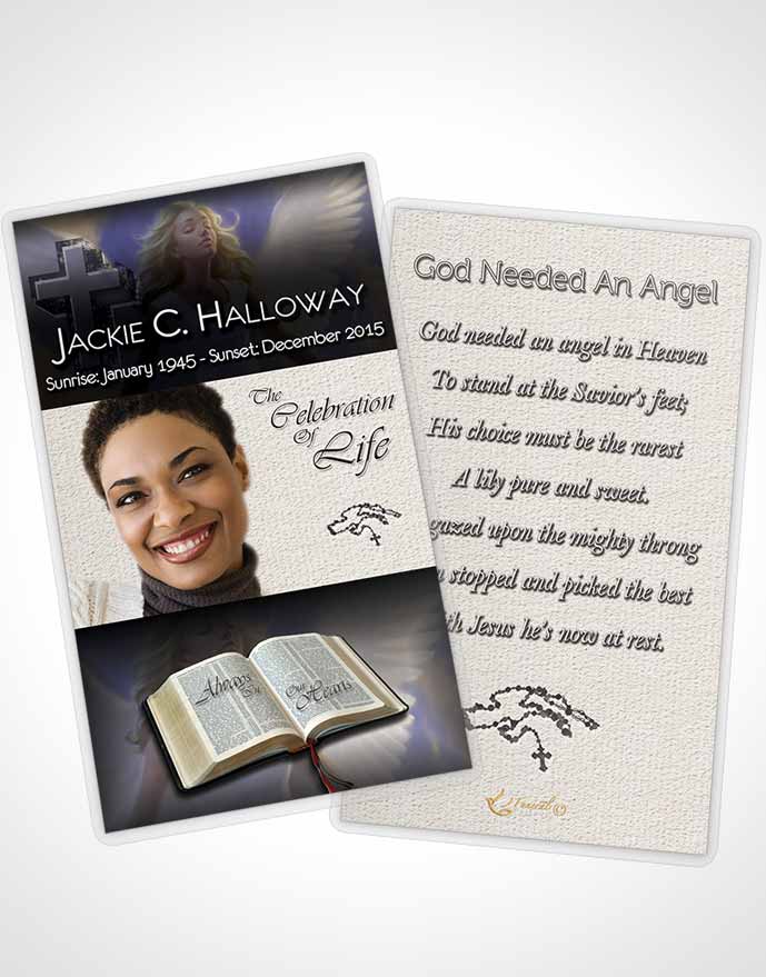 Funeral Prayer Card Template Angel Love