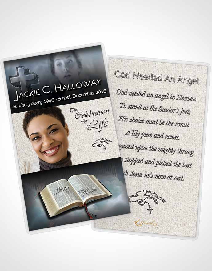 Funeral Prayer Card Template Angel in Heaven