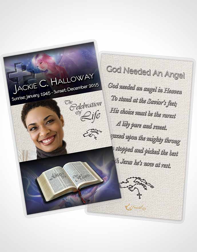 Funeral Prayer Card Template Angel in the Sky