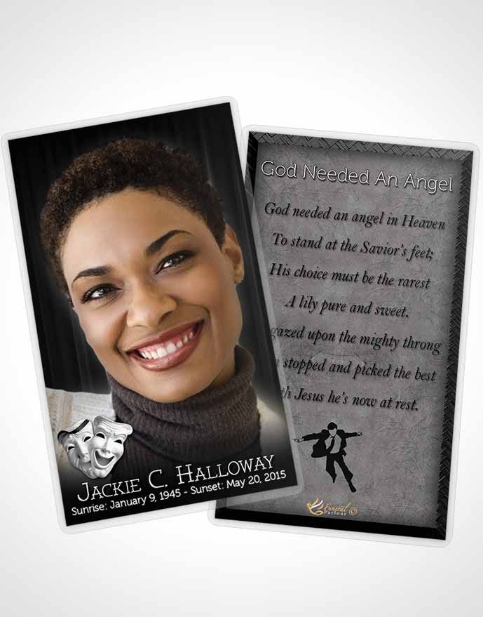 Funeral Prayer Card Template Black and White Actor