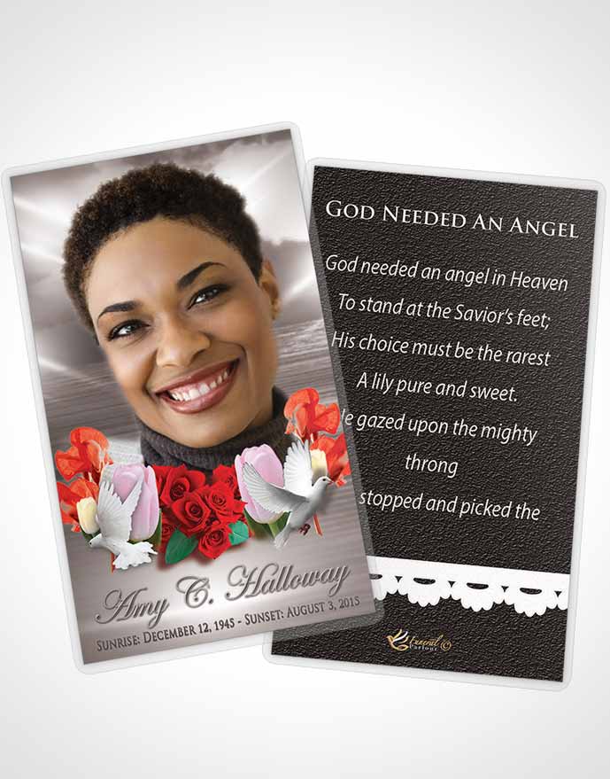 Funeral Thank You Card Template Black and White Delightful Doves