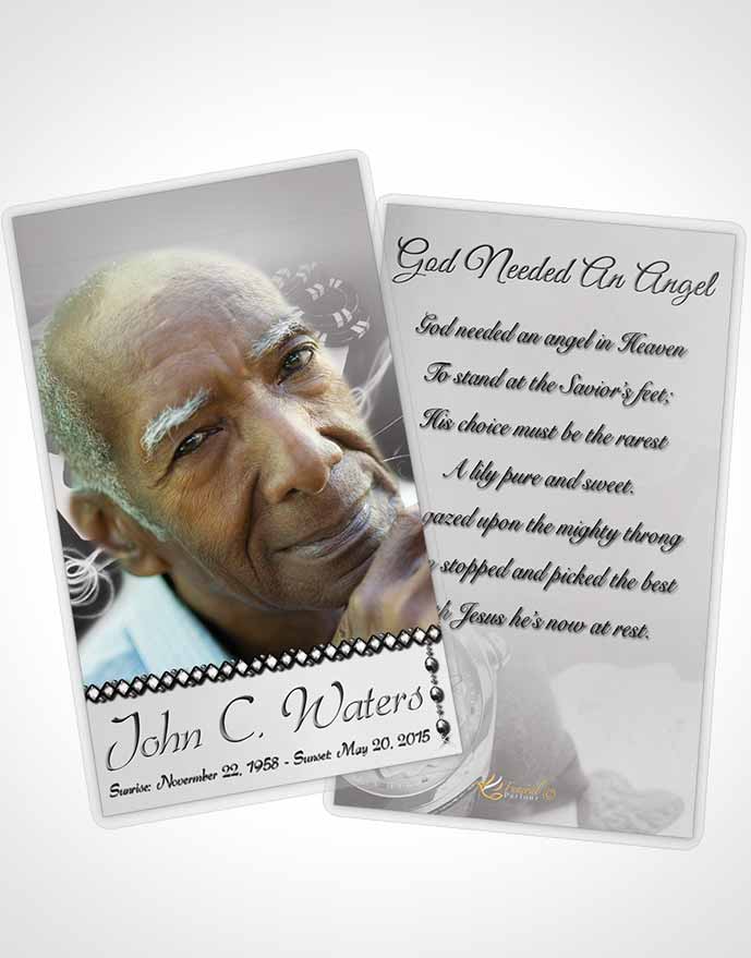 Funeral Prayer Card Template Black and White Weekend Card Game