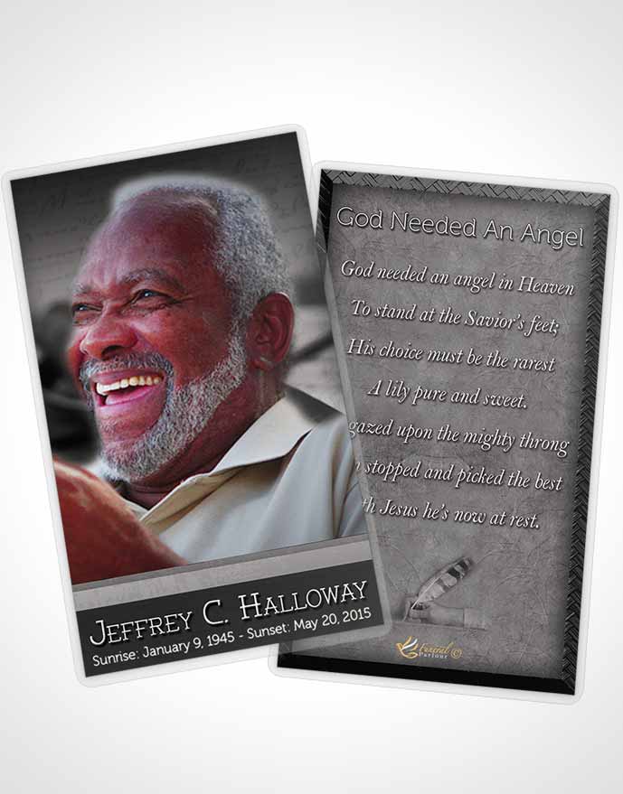 Funeral Prayer Card Template Black and White Writer