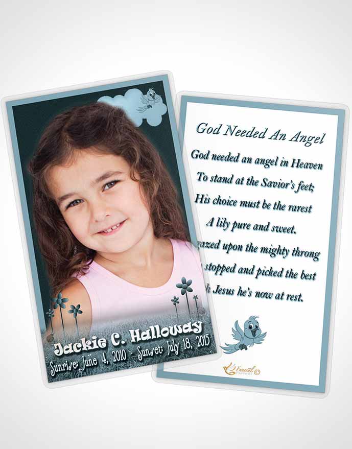 Funeral Prayer Card Template Blessed Sky Childs Dream