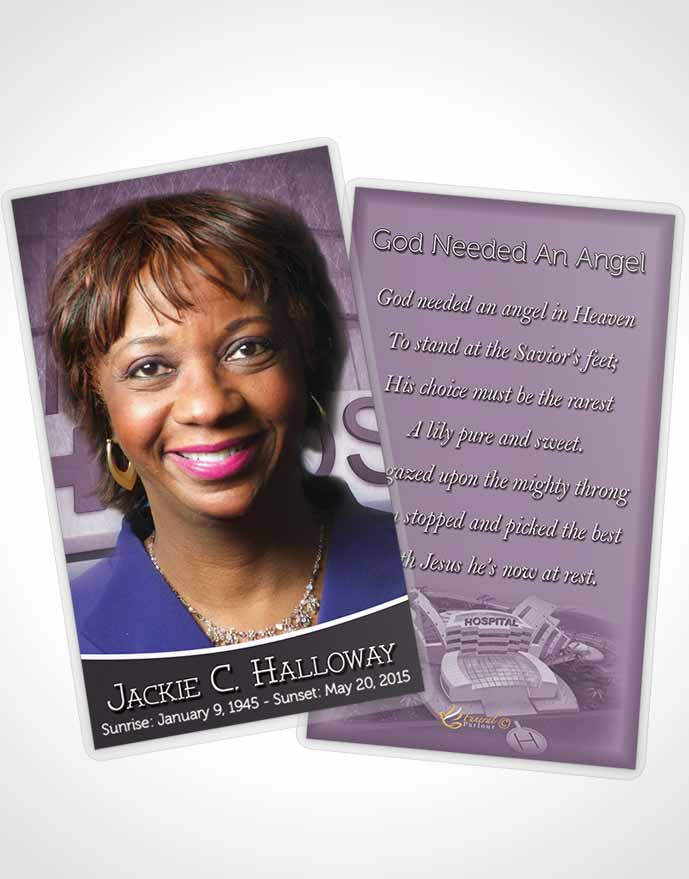 Funeral Prayer Card Template Blissful Lavender Nurse