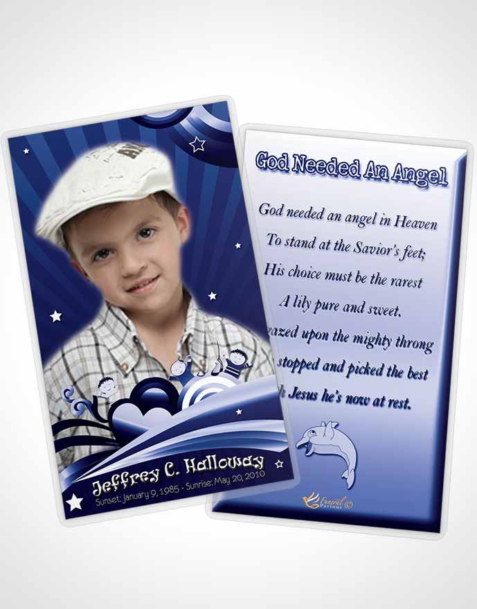 Funeral Prayer Card Template Blue Eyes Childs Journey